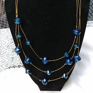 Blue and gold necklace
